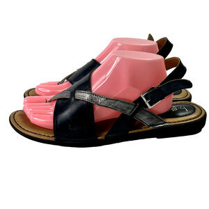 Born Sandals Women's Size 11 M Dark Blue Sophina Thong Adjustable Leather Upper